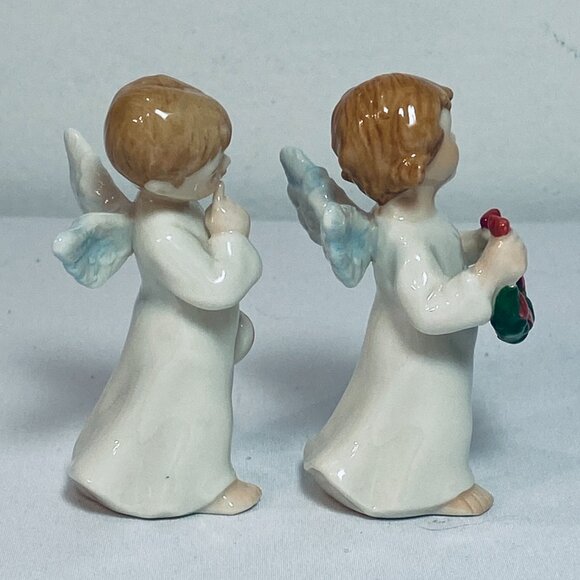 2 Bing & Grondahl Annual Little Angels:Girl W/Floral Vine 2006, Boy W/Heart 2005 - Picture 2 of 6